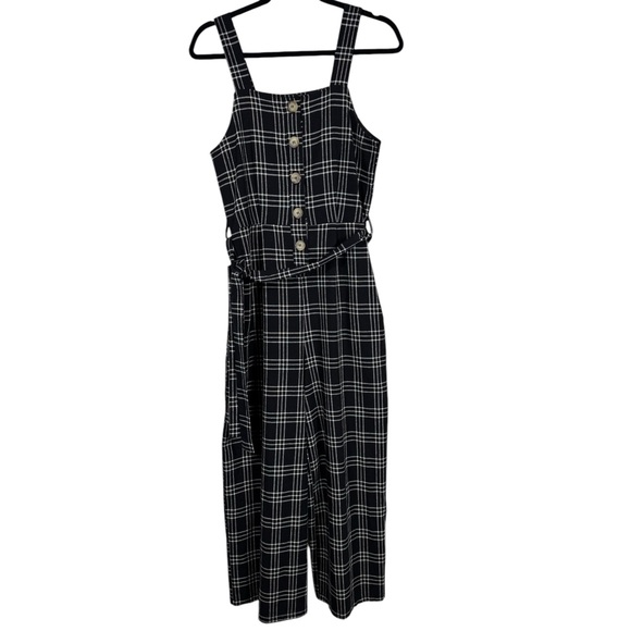 American Eagle Outfitters Plaid Wide leg Jumpsuit Women's Size Small - Picture 2 of 9